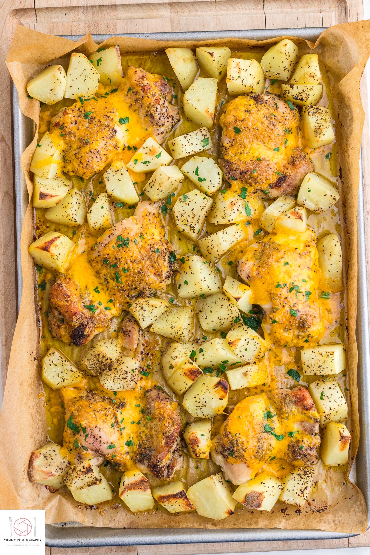 BAKED CHICKEN THIGH AND POTATOES