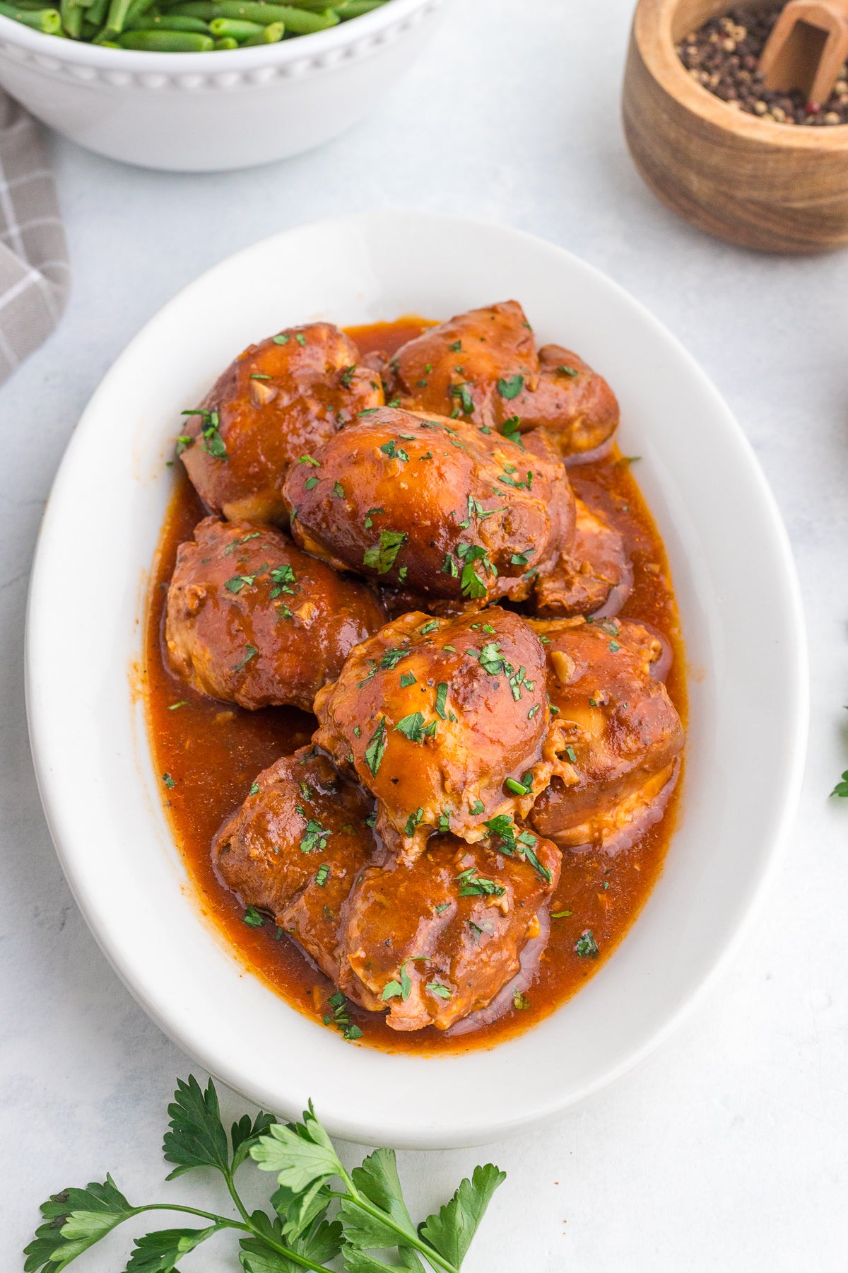 Slow Cooker BBQ Chicken Thighs