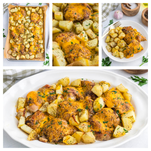 BAKED CHICKEN THIGH AND POTATOES