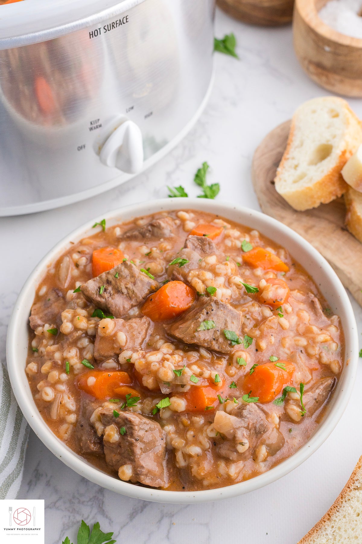 SLOW COOKER BEEF AND BARLEY STEW