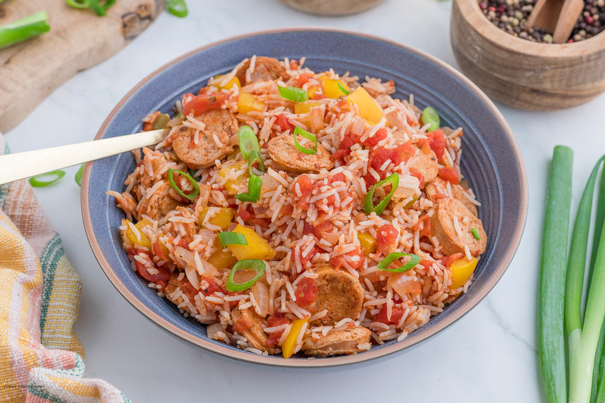 CHICKEN SAUSAGE AND RICE