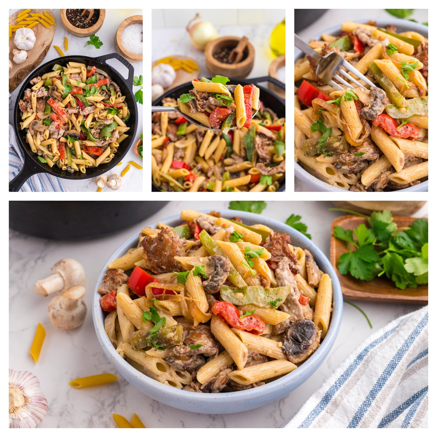 Philly Cheesesteak pasta