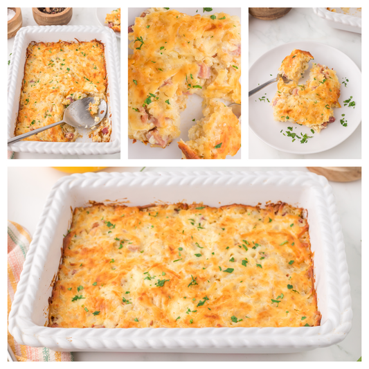 Cheesy Hash Brown Casserole with ham